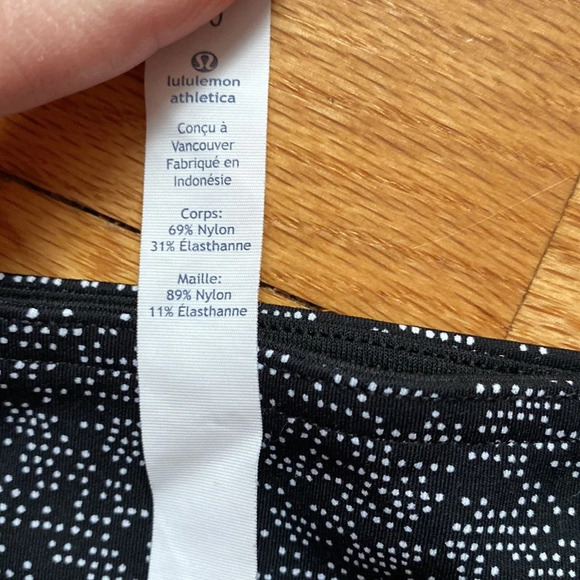 Lululemon Train Times Crop 17 inches Soundwave White Black / Black Polka Dots 10 - Picture 9 of 13